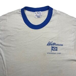 Vintage 80s Waterman steamship corp promo ringer shirt